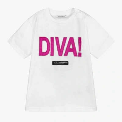 Dolce & Gabbana Girls White Logo Baby T-shirt