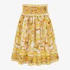 Dolce & Gabbana Majolica-print Cotton Skirt In Yellow