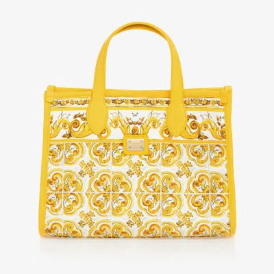 Dolce & Gabbana Kids' Girls Yellow Majolica Handbag (25cm)