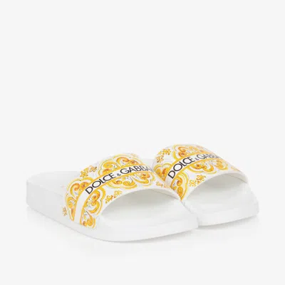 Dolce & Gabbana Girls Yellow Majolica Sliders