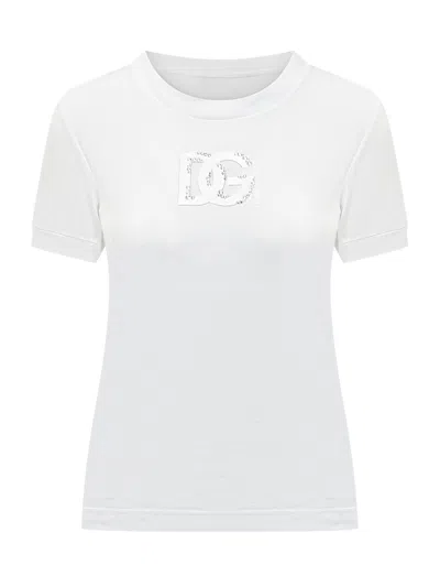 Dolce & Gabbana Short Sleeve Cotton T-shirt In White