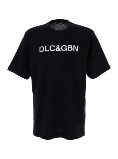 Dolce & Gabbana Girocollo Logo Sfilata In Black