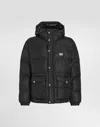 Dolce & Gabbana Black Down Jacket  With Patch Pockets At The Front In Polyester Man In Black