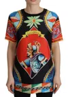 Dolce & Gabbana Short-sleeved Carretto-print Twill T-shirt In Multi