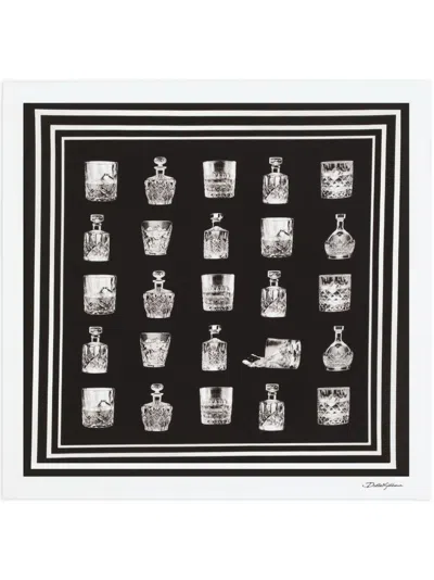 Dolce & Gabbana Glass-print Foulard In Schwarz