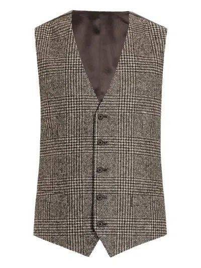 DOLCE & GABBANA GLEN CHECK-PATTERN WAISTCOAT