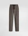 Dolce & Gabbana Glen Plaid Alpaca Blend Joggers In Gray