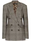 Dolce & Gabbana Houndstooth Double-breasted Blazer In White