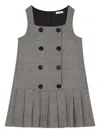 Dolce & Gabbana Glen-plaid Pleated Dress In Black