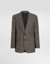 Dolce & Gabbana Glen Plaid Single-breasted Jacket In Brown