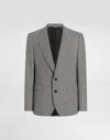 Dolce & Gabbana Glen Plaid Single-breasted Sicilia Light Jacket In Gray
