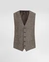 Dolce & Gabbana Glen Check-pattern Waistcoat In Brown