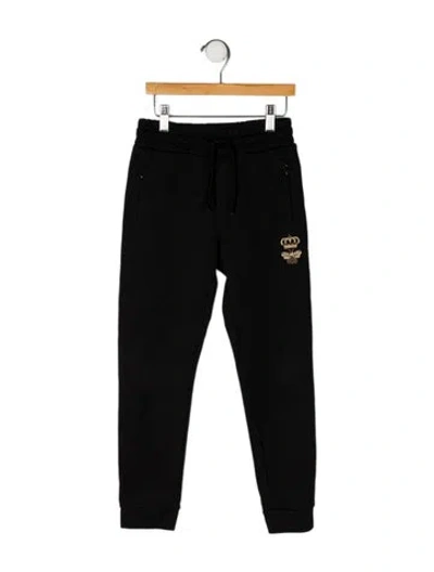 Pre-owned Dolce & Gabbana Kids' Glitter Accent Pants In Black