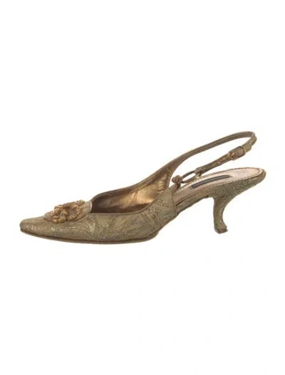 Pre-owned Dolce & Gabbana Glitter Accents Slingback Pumps