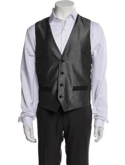 Pre-owned Dolce & Gabbana Glitter Accents Suit Vest In Black