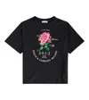 Dolce & Gabbana Girl's Rose-print Graphic T-shirt In Black