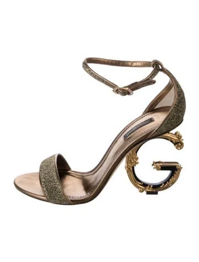 Pre-owned Dolce & Gabbana Glitter Sandals