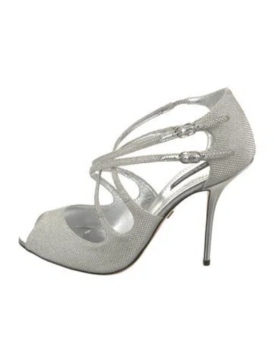Pre-owned Dolce & Gabbana Glitter T-strap Pumps