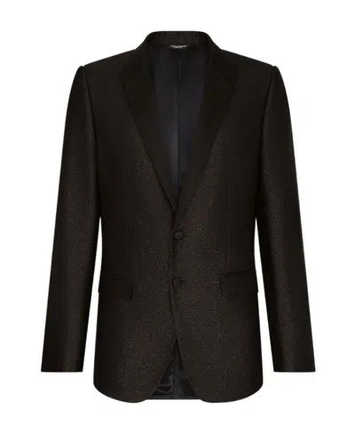 DOLCE & GABBANA GLITTERED SINGLE-BREASTED BLAZER