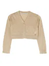 Dolce & Gabbana Glittered V-neck Cardigan In Gold
