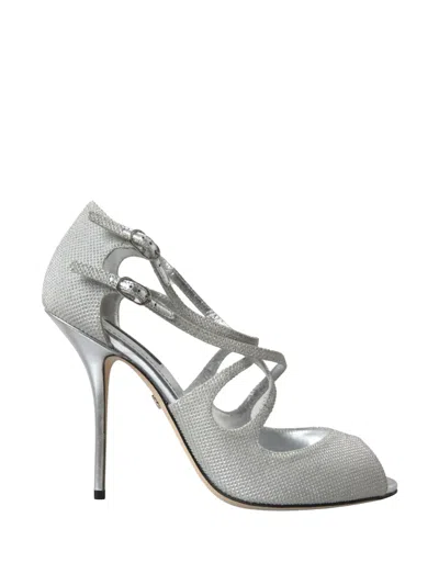 Dolce & Gabbana Shimmering Strappy Stiletto Heel Peep Toe Pumps In Multi