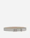 Dolce & Gabbana Glittery Fabric Belt In Silver