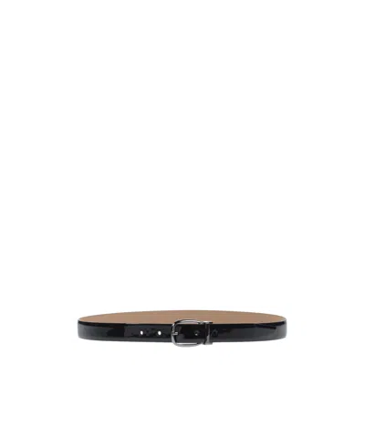 Dolce & Gabbana Glossy Belt In Black