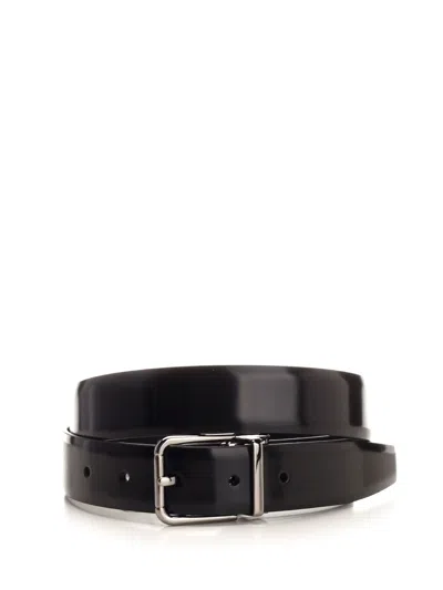 Dolce & Gabbana Glossy Black Belt Belts Black