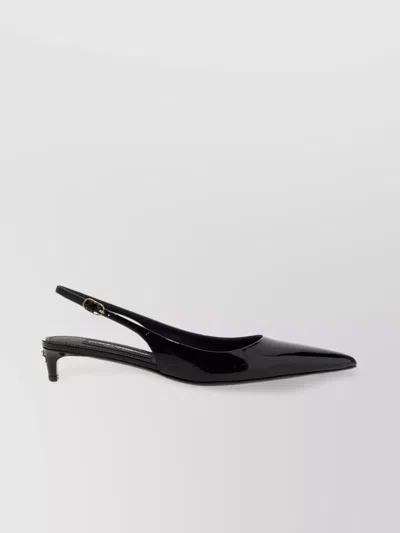 DOLCE & GABBANA 'GLOSSY FINISH KITTEN HEEL SLINGBACKS'