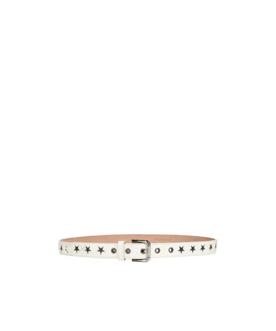 Dolce & Gabbana Glossy Leather Belt In White