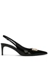 Dolce & Gabbana Glossy Leather Slingback Dã©