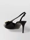Dolce & Gabbana Lollo 90 Slingback Pumps In Polished Calfskin