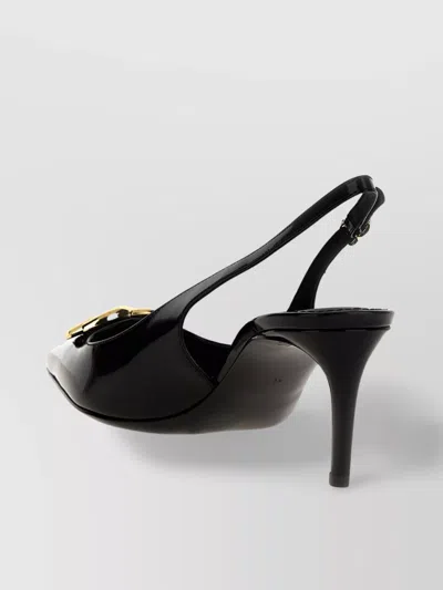 Dolce & Gabbana Glossy Pointed Toe Sling Back Stiletto Pumps