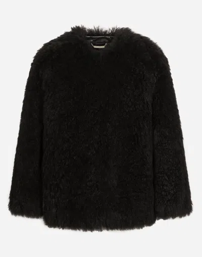 Dolce & Gabbana Goat Hair Cashmere Jacket In Black