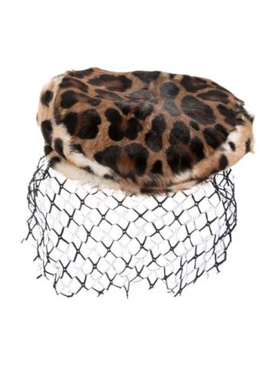 Pre-owned Dolce & Gabbana Goat Hair Newsboy Hat In Multi