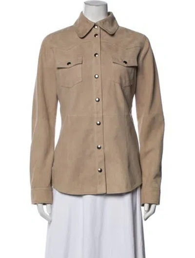 Pre-owned Dolce & Gabbana Goat Leather Jacket In Neutral