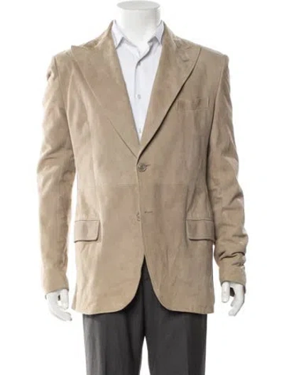 Pre-owned Dolce & Gabbana Goat Leather Peacoat In Neutral