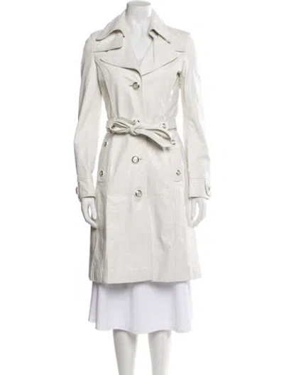 Pre-owned Dolce & Gabbana Goat Leather Trench Coat In Neutral