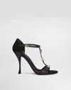 Dolce & Gabbana Goatskin Sandals With Embroidery In Black