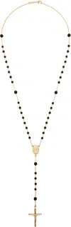 Dolce & Gabbana Gold & Black Rosary Necklace In Zoo00 Oro
