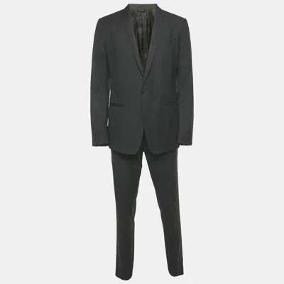 Pre-owned Dolce & Gabbana Gold Black Patterned Wool Regular Fit Blazer Xl