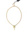 Dolce & Gabbana Gold Brass Chain Pearl Pendant Charm Necklace In Gold