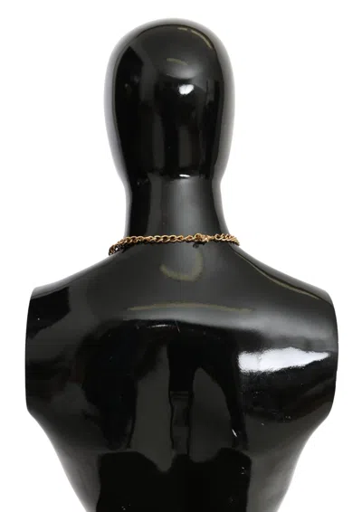 Dolce & Gabbana Gold Brass Crystal Pendant Necklace