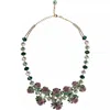 Dolce & Gabbana Gold Brass Link Chain Rose Petal Crystal Necklace In Brown