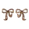 Dolce & Gabbana Gold Brass Pink Clear Crystal Bow Fiocchi Christmas In Pink