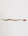 Dolce & Gabbana Gold Brass Red Crystal Spilla Serpente Mens Brooch Pin In Red