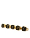 Dolce & Gabbana Gold Brass Royal Enamel Set Of 5 Ring In Gold