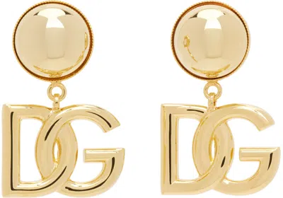 Dolce & Gabbana Gold Clip-on Logo Earrings In Zoo00 Oro