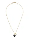 Dolce & Gabbana Gold Colored Necklace With Logo Pendant And Heart Pendant In Brass Woman In Gold