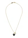 Dolce & Gabbana Women Gold Colored Necklace With Logo Pendant And Heart Pendant In Brass Woman In Gold